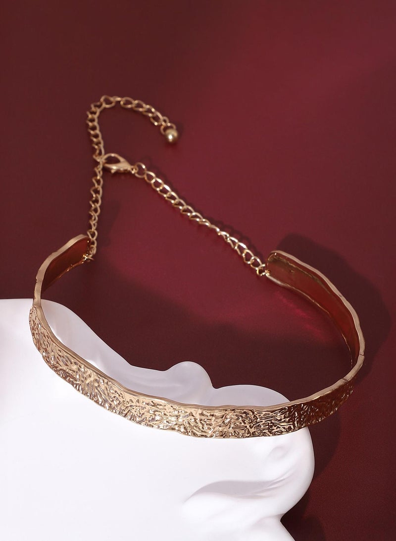 SOHI Hammered Choker Artificial Necklace Jewellery  - Image 1