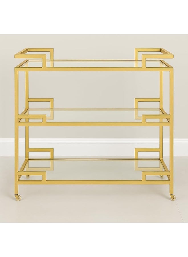YINZUO YINZUO Glass Shelf Bar Cart Trolley  - Image 5