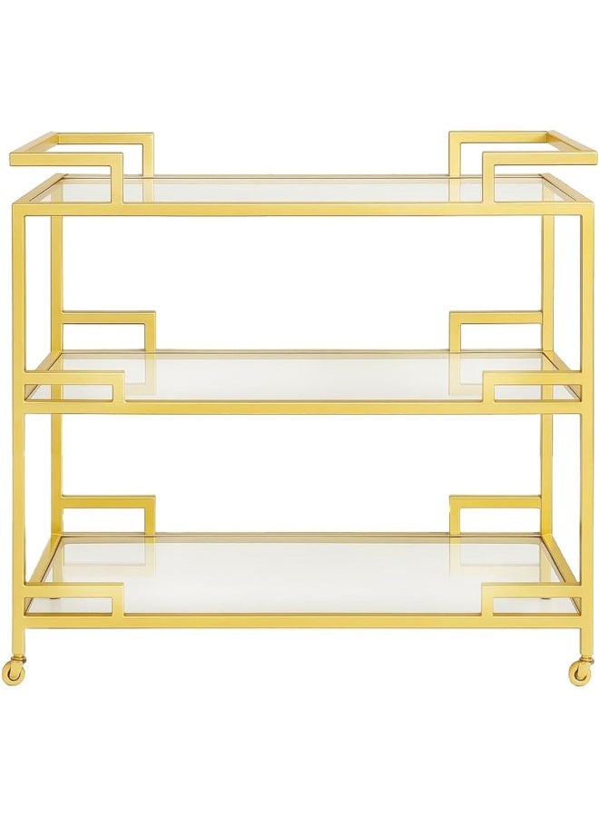 YINZUO YINZUO Glass Shelf Bar Cart Trolley  - Image 1