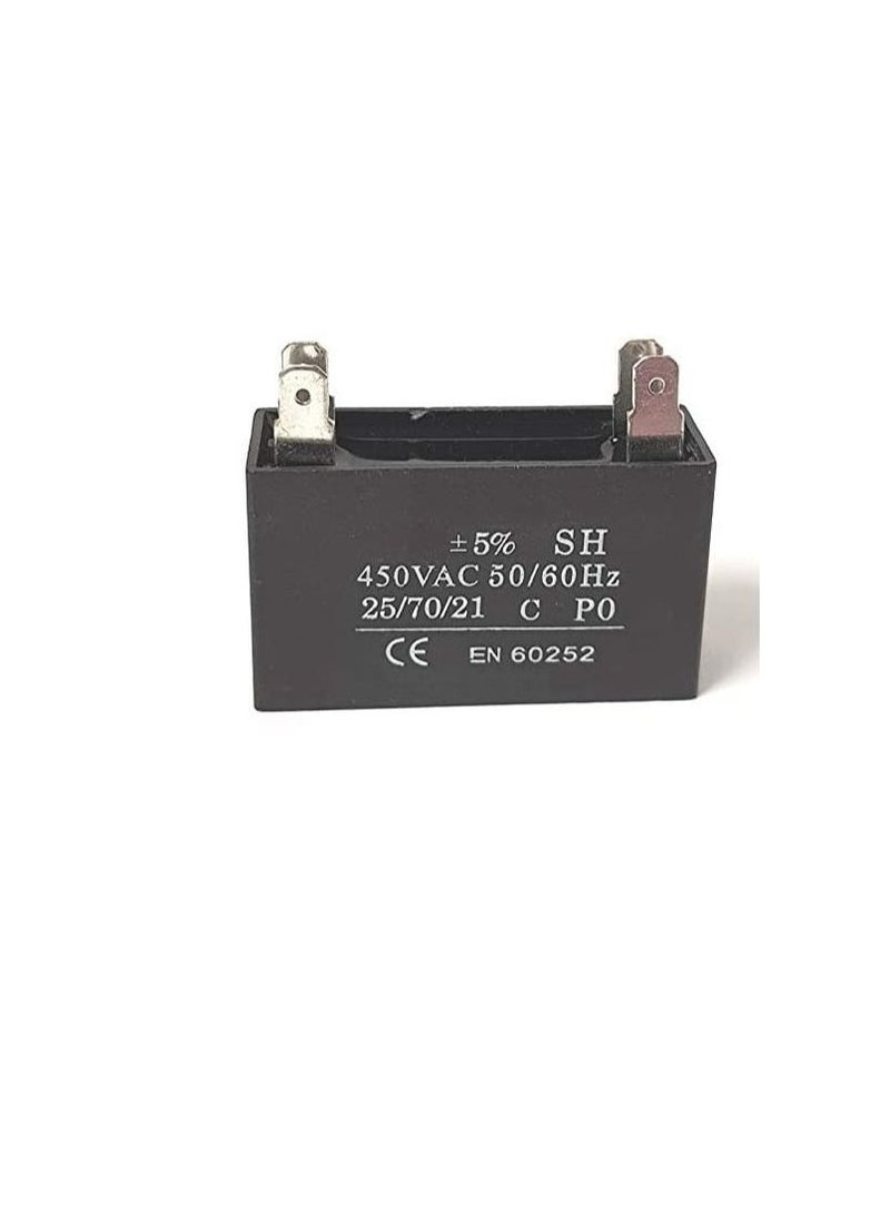 High Quality Rectangle Shaped 2 Pin Fan Capacitor 450 VAC | Black (2 PIN 3MFD (3µF))  - Image 3