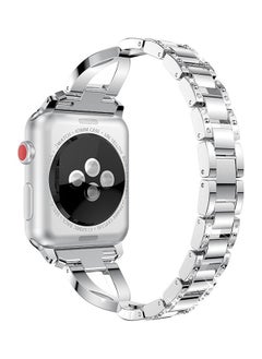 NIBEMINENT Replacement Bling Strap X-Link For Apple Watch Nike+/Series 1/2/3/Sport 38mm Silver  - Image 4