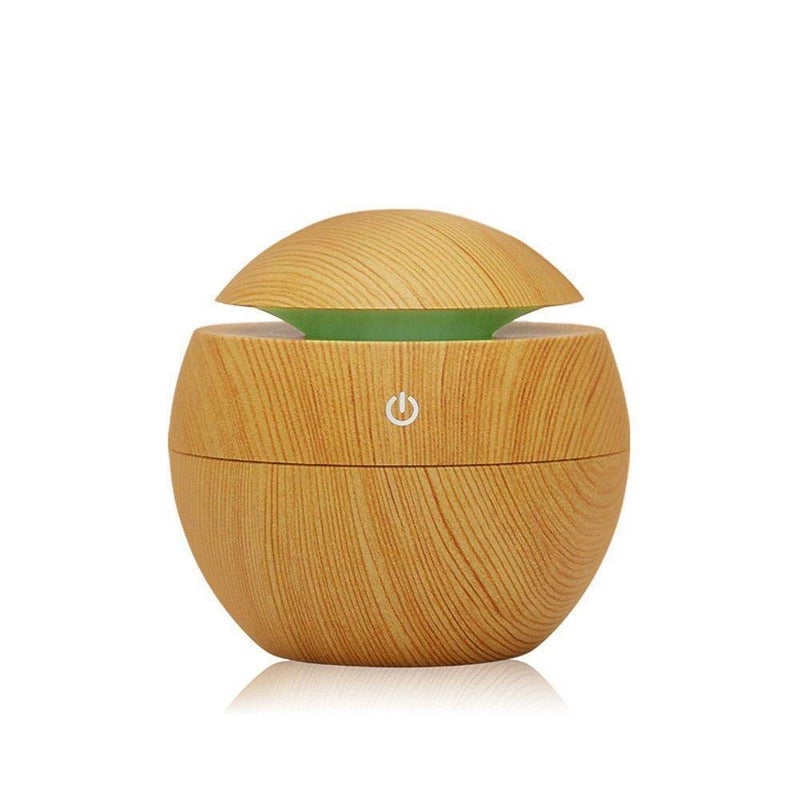 Humidifier Ultrasonic Humidifier USB Essential Oil Diffuser Air Purifier Atomizer for Car Family Office Home Bedroom Living Room Brown wood style