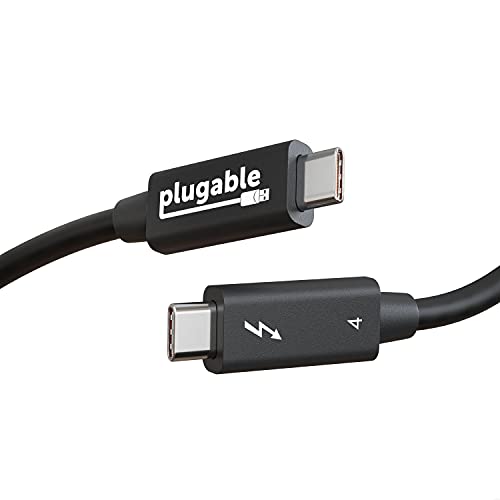 Plugable Thunderbolt 4 Cable [Thunderbolt Certified] 6.6ft USB4 Cable with 100W Charging, Single 8K or Dual 4K Displays, 40Gbps Data Transfer, Compatible with Thunderbolt, USB4, USB-C - Driverless - Image 1