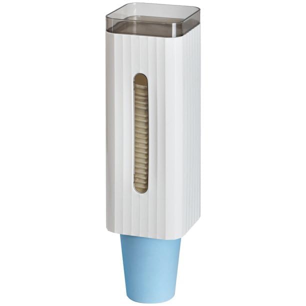 VIPREKHO Wall Mount Bathroom Cup Holder Water Cooler Dispenser Cup Holder with Paste Plate 3oz5oz Disposable Paper Cup Plastic Cup Dispenser for Home Office Hospital Gym Pack of1 - Image 1