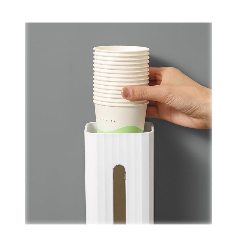 VIPREKHO Wall Mount Bathroom Cup Holder Water Cooler Dispenser Cup Holder with Paste Plate 3oz5oz Disposable Paper Cup Plastic Cup Dispenser for Home Office Hospital Gym Pack of1 - Image 4