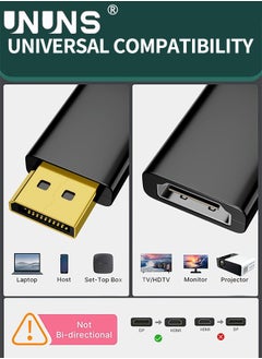 UNUNS 4K Displayport To HDMI Adapter,Uni-Directional Display Port Dp To HDMI Adapter Male To Female,Gold Plated 4K 30Hz Display For HP HDTV Projector PC Desktop AMD GPU, 2 Pack  - Image 2
