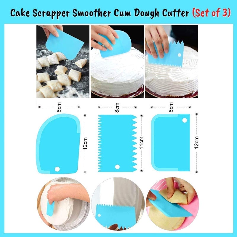 CONNECTWIDE 6Pcs Cake Decorating Kit 1Pc 11 Inch Rotating Cake Turntable with 2Pcs Icing Spatula and 3Pcs Icing Smoother, Revolving Cake Stand White Baking Cake Decorating Supplies  - Image 5