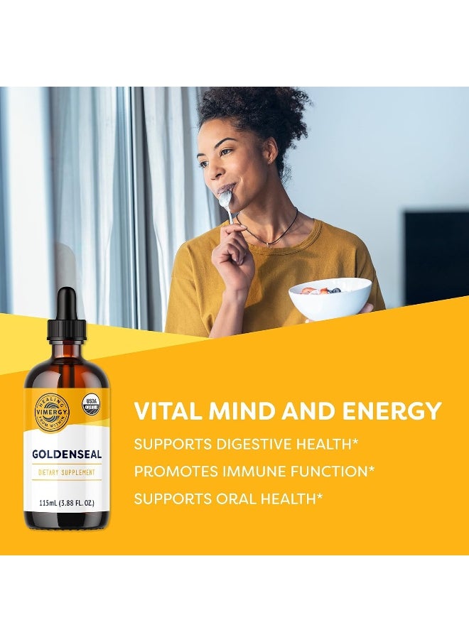 Vimergy Usda Organic Goldenseal Extract, 57 Servings Alcohl Free Goldenseal Tincture  - Image 2