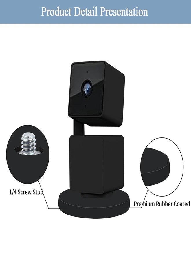 OYOCAM Magnetic Camera Mount Compatible with WYZE Cam Pan V3/V2/V4,Magnet Camera Mount with Rubber Coated Base Holder,1/4 Inch Thread Magnetic Mounting Bracket for Metal Surface,2 Pack - Image 3