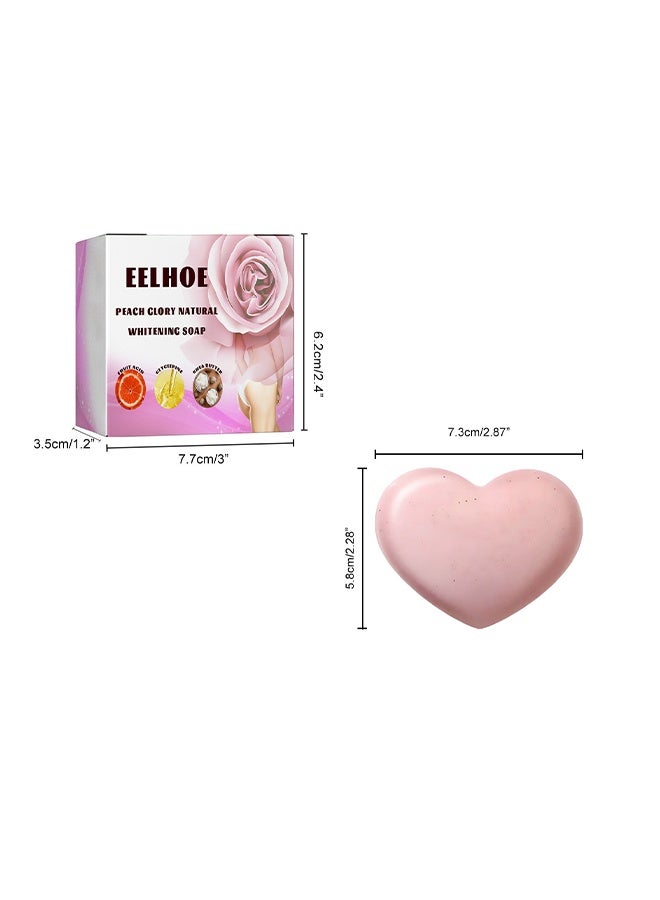 EELHOE Peach Glory Natural Whitening Soap, Smooth  Whitening Beautiful Soap, Remove Melanin Exfoliating Whitening Soap, For Armpit Natural Whitening Soap, Deep Cleansing Bath Soaps 80g - Image 5