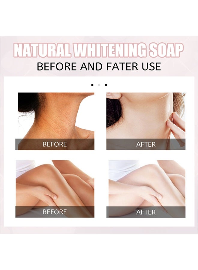 EELHOE Peach Glory Natural Whitening Soap, Smooth  Whitening Beautiful Soap, Remove Melanin Exfoliating Whitening Soap, For Armpit Natural Whitening Soap, Deep Cleansing Bath Soaps 80g - Image 4