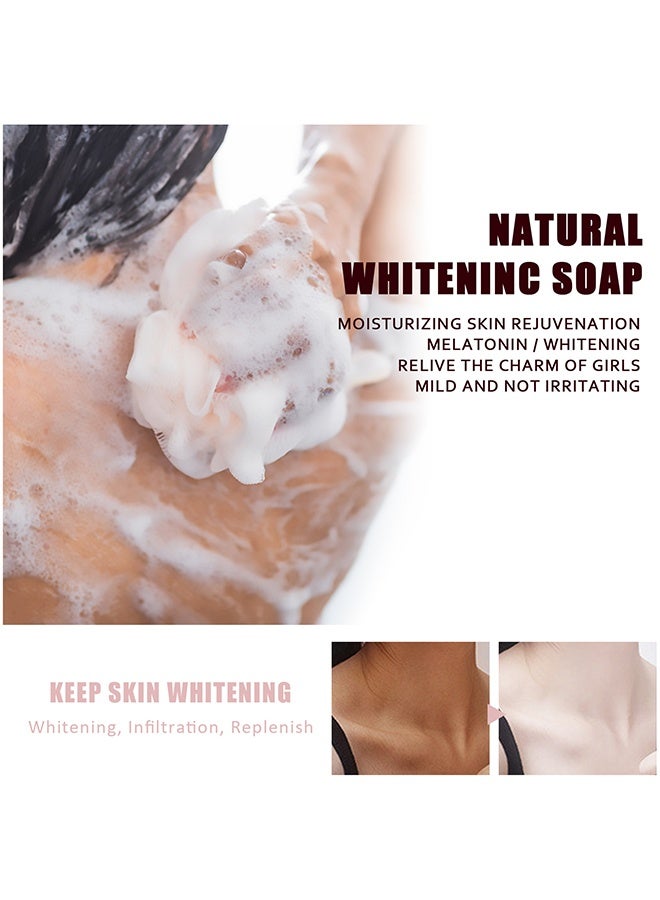 EELHOE Peach Glory Natural Whitening Soap, Smooth  Whitening Beautiful Soap, Remove Melanin Exfoliating Whitening Soap, For Armpit Natural Whitening Soap, Deep Cleansing Bath Soaps 80g - Image 2