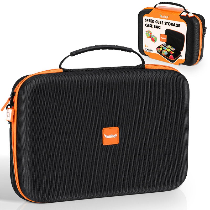 Vanplay Speed Cube Storage for Different Types Cube Fidget Toy, Hard EVA Case, Water-Resistant, Portable Travel Game Brain Teaser Fidget Toy with Inner Mesh Pocket, Shoulder (Case Only) - Image 1