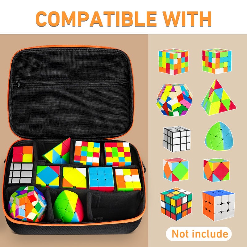 Vanplay Speed Cube Storage for Different Types Cube Fidget Toy, Hard EVA Case, Water-Resistant, Portable Travel Game Brain Teaser Fidget Toy with Inner Mesh Pocket, Shoulder (Case Only) - Image 3