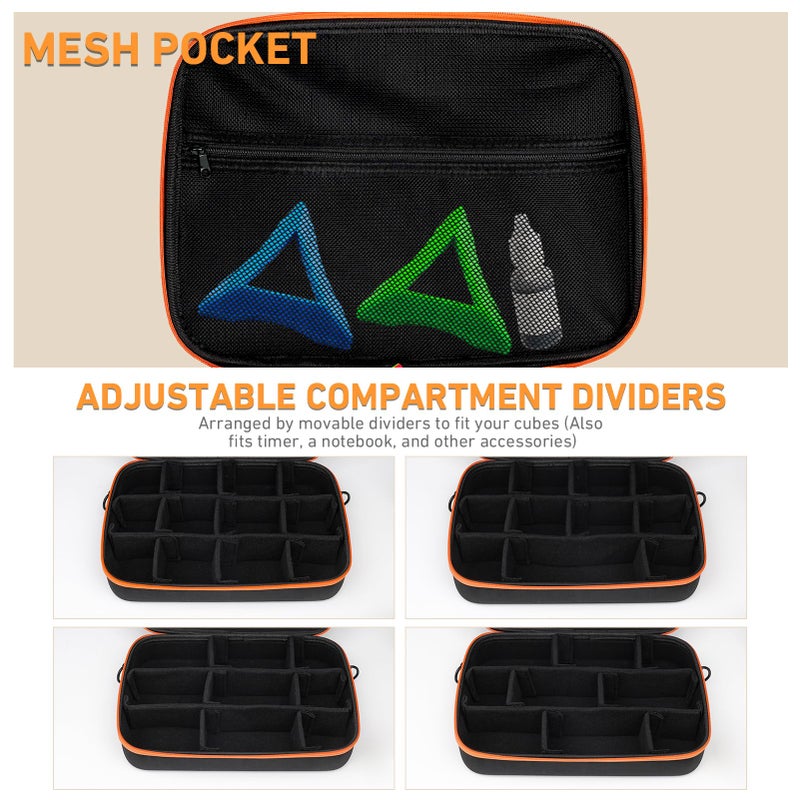 Vanplay Speed Cube Storage for Different Types Cube Fidget Toy, Hard EVA Case, Water-Resistant, Portable Travel Game Brain Teaser Fidget Toy with Inner Mesh Pocket, Shoulder (Case Only) - Image 4