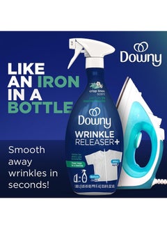 Downy Wrinkle Releaser Spray All In One Wrinkle Release Spray Travel Size, Odor Eliminator, Static Remover Fabric Refresher & Ironing Aid for Clothes 3 Fl Oz (Pack of 2), Crisp Linen Scent  - Image 2
