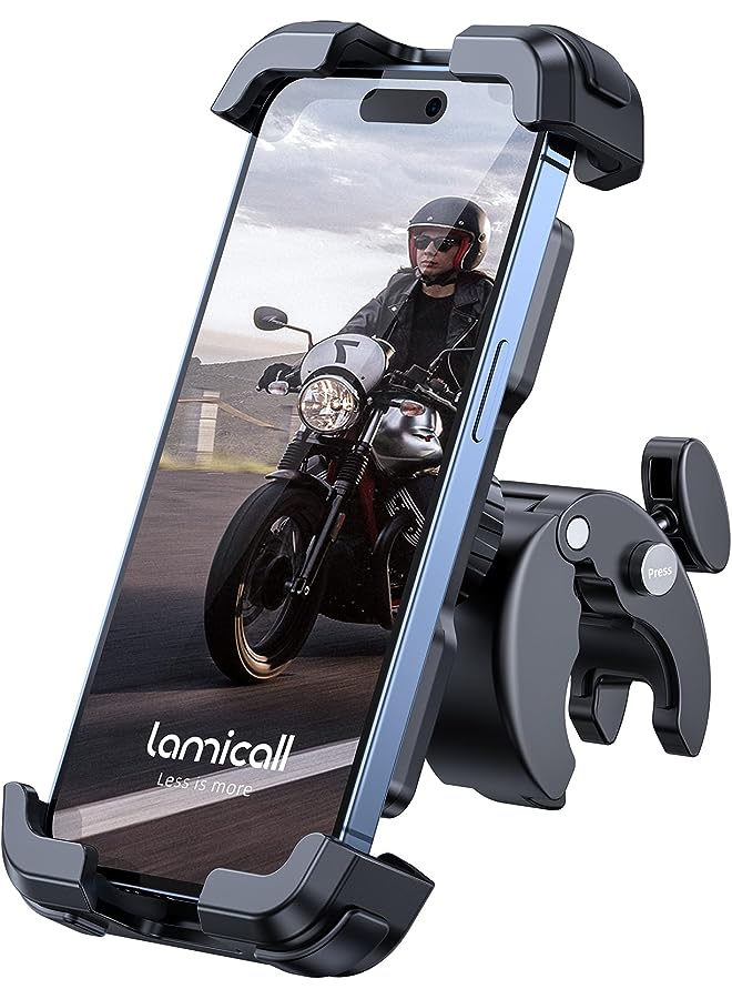 Zaboon Bike Phone Mount, Nulaxy Bicycle Phone Holder Mount Handlebar, Motorcycle Phone Mount, Patent Design, Instant One-Step Install, Compatible With Iphone 12 / Iphone 11 Pro Max, And 4.7" - 6.8" Cellphone - Image 1