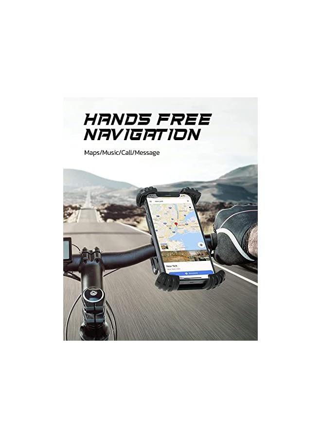 Zaboon Bike Phone Mount, Nulaxy Bicycle Phone Holder Mount Handlebar, Motorcycle Phone Mount, Patent Design, Instant One-Step Install, Compatible With Iphone 12 / Iphone 11 Pro Max, And 4.7" - 6.8" Cellphone - Image 3