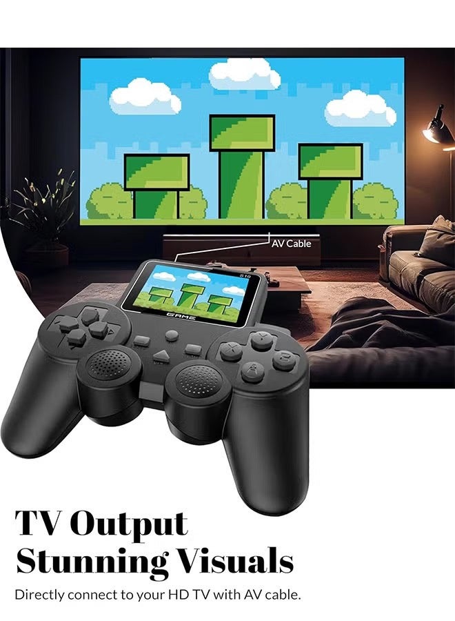 TNGames S10 Mini Joystick Retro Arcade Console, Black Portable Nostalgic Handheld | Preloaded 520 Classic Retro Games | All-in-One Bundle with Console, User Manual, USB Charger, AV Cable - Image 4