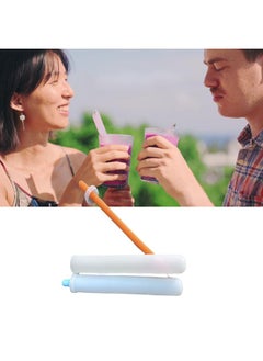 Thoraya Ice Straw Maker Mold Silicone Reusable Summer Ice Tube Making Mold for DIY Milk Drinks Orange  - Image 5
