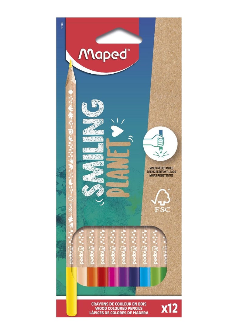 Maped 12-Piece Smiling Planet Colour Pencils Multicolour - Image 1