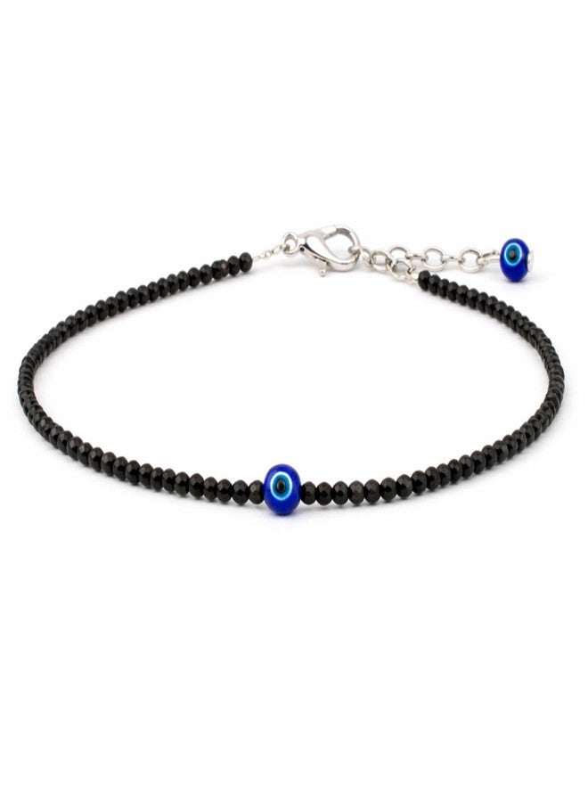 YiCan Evil Eye Anklet for woman with Black Tourmaline | Stone of Protection, Balance, Nazar Charm & Positivity | Adjustable Bracelet | Spiritual Anklet for Girl, Women | Gift for Girl, Woman | Spiritual Jewellery for Women - Image 1