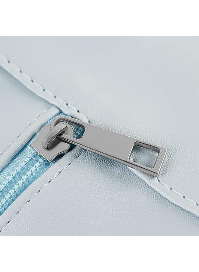 حقائب أدوات تجميل شفافة، حقائب غسيل للسفر مقاومة للماء مزودة بسحاب، مجموعة من 3 قطع بأحجام مختلفة (أزرق، 3 قطع) - Image 5