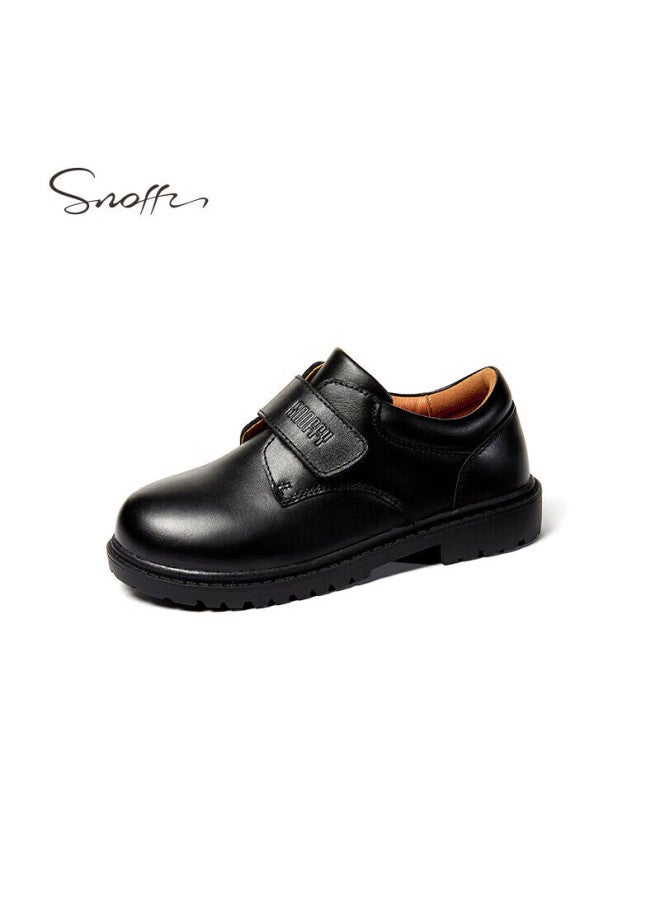 Snoffy Sinafei Boys' Black Leather Shoes, Spring Children's Leather Shoes, Top-grain Cowhide, Student Shoes, Performance Shoes, Big Kids' Loafers, Black, Size 37 - Image 4