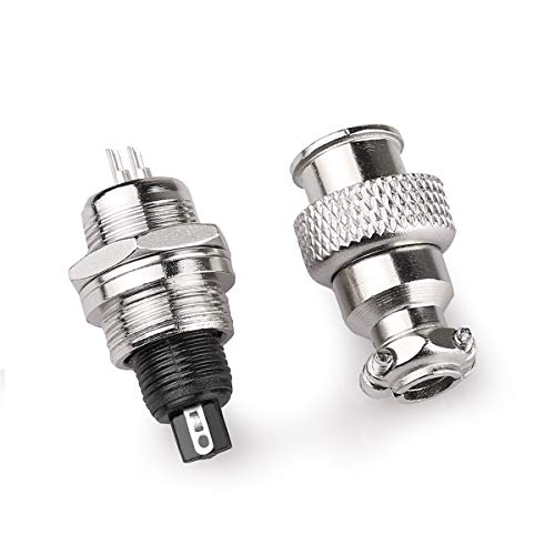 DIYhz GX12 3 Pins Panel Metal Mount Circular Metal Aviation Connector Adapter Male Female Plug Socket with Waterproof Cap (5 Pcs) - Image 2