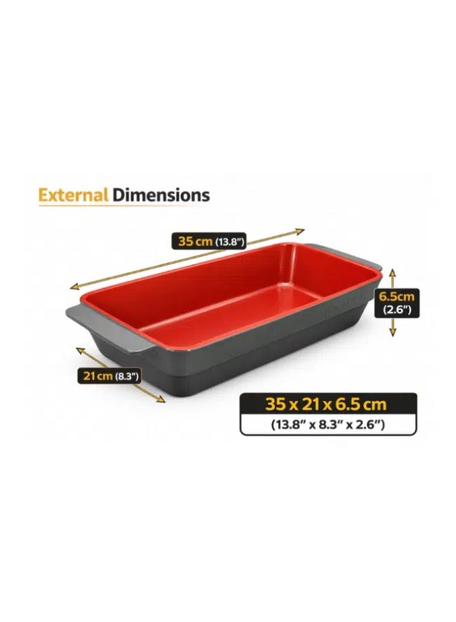 Danny Home Rectangle Porcelain Oven Casserole Dish 35 x 21 x 6.5 cm – Large Ceramic Baking Dish with Handles, Deep Roasting & Lasagna Pan, Oven Safe Bakeware for Kitchen - Image 3