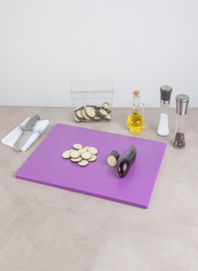 Restaurantware-Chef 101 24 x 18 Inch Cutting Board, 1 Color Coded Chopping Board - No Scratch, Dishwashable, Purple Plastic Cutting Mat, No Odor, Durable, No Slip, For No Allergen Food - Image 3