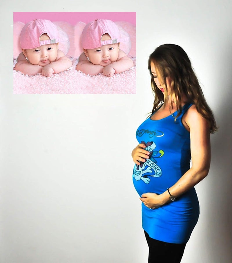wallpics wallpics Twins Smiling Baby Wall Poster SelfAdhesive HD Room Decor New Born Baby Design for Pregnant Women tj58 - Image 2