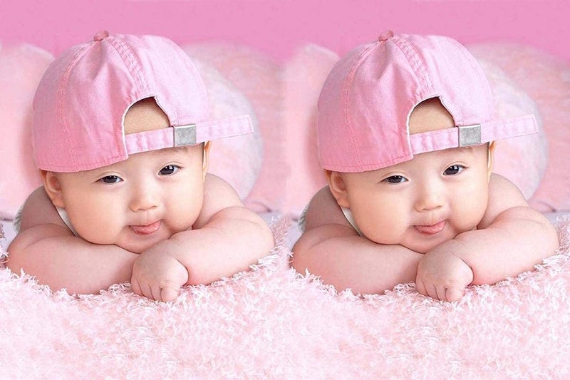 wallpics wallpics Twins Smiling Baby Wall Poster SelfAdhesive HD Room Decor New Born Baby Design for Pregnant Women tj58 - Image 1