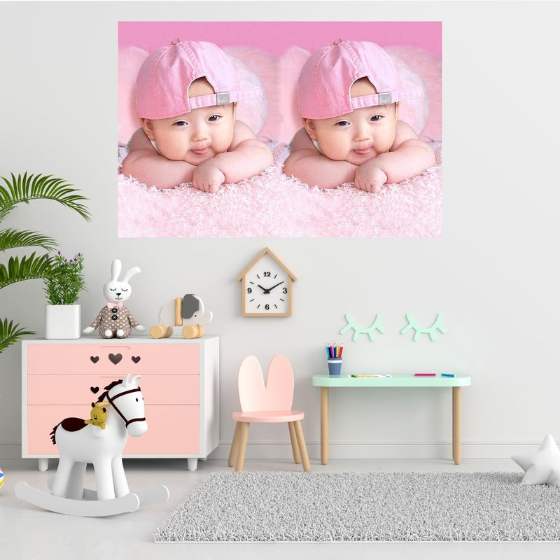 wallpics wallpics Twins Smiling Baby Wall Poster SelfAdhesive HD Room Decor New Born Baby Design for Pregnant Women tj58 - Image 4