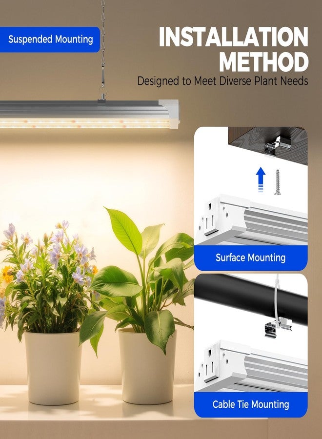 Barrina TX72 4FT Grow Lights for Seed Starting, 72W(500W Equivalent), High PPFD, Full Spectrum with 660nm Red LEDs, Linkable, Hanging Grow Lights for Indoor Plants with On/Off Switch, Veg, 1 Pack - Image 5