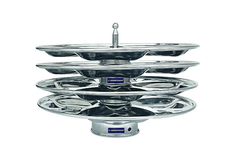 TENNYSON Jointless Idli Cooker with 4 hearts idly Plates - Image 4