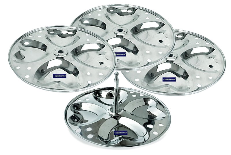 TENNYSON Jointless Idli Cooker with 4 hearts idly Plates - Image 3
