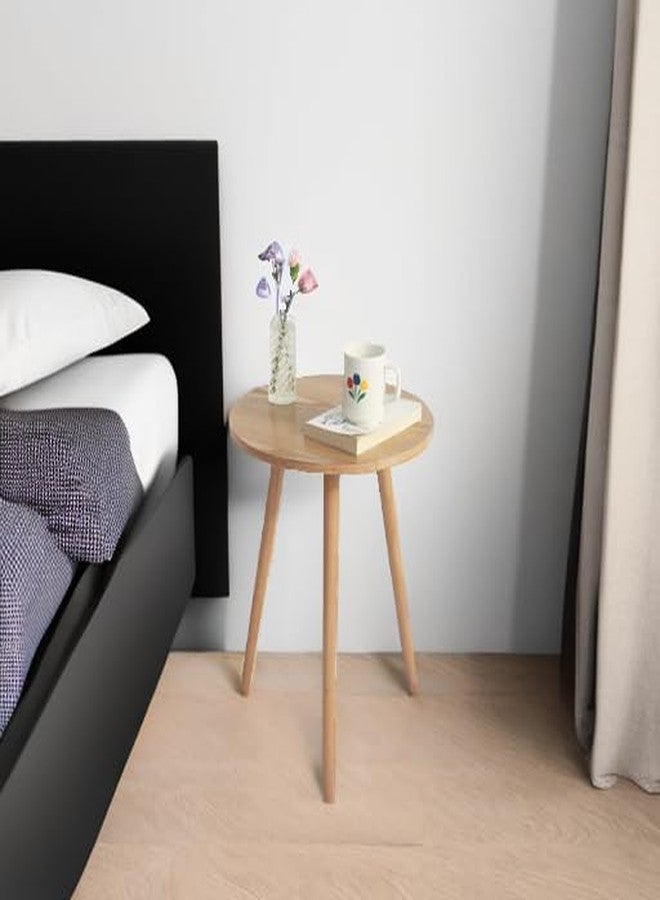 AWASEN Side Table Round, Small Accent Table Nightstand Modern End Table for Living Room Bedroom Office Small Spaces, 16''D x 19.5''H(Natural Walnut) - Image 5