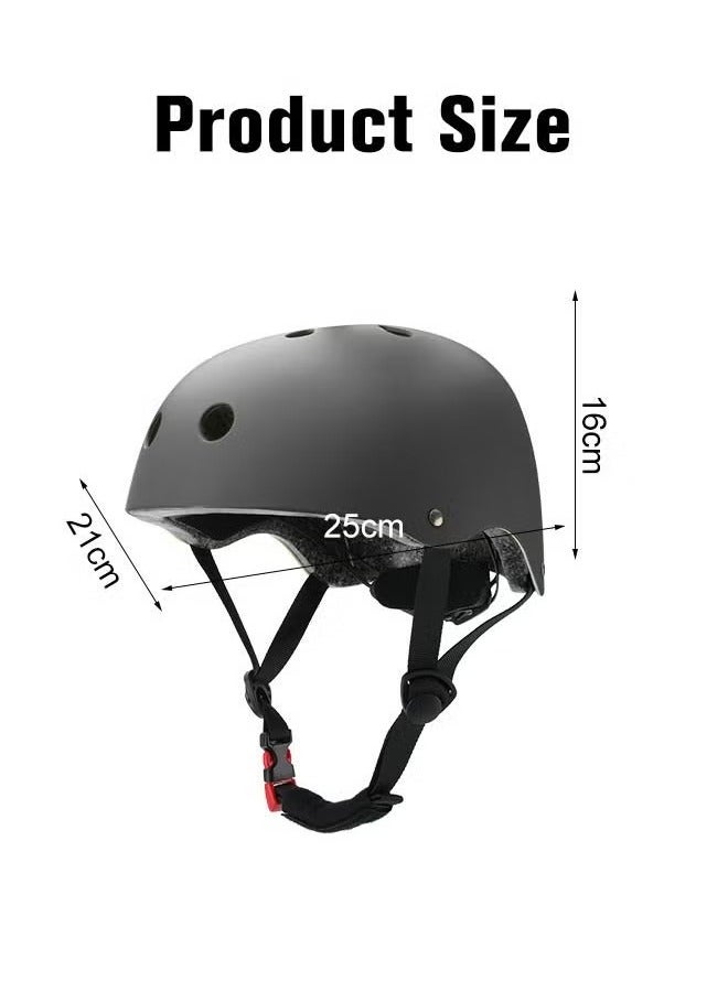 PYC 7 Pcs Multi-Sport Protective Gear Set with Adjustable Helmet Knee and Elbow Pads Wrist Guards fit for Multi Sports Scooter, Skateboarding, Biking, Roller Skating Black - Image 4