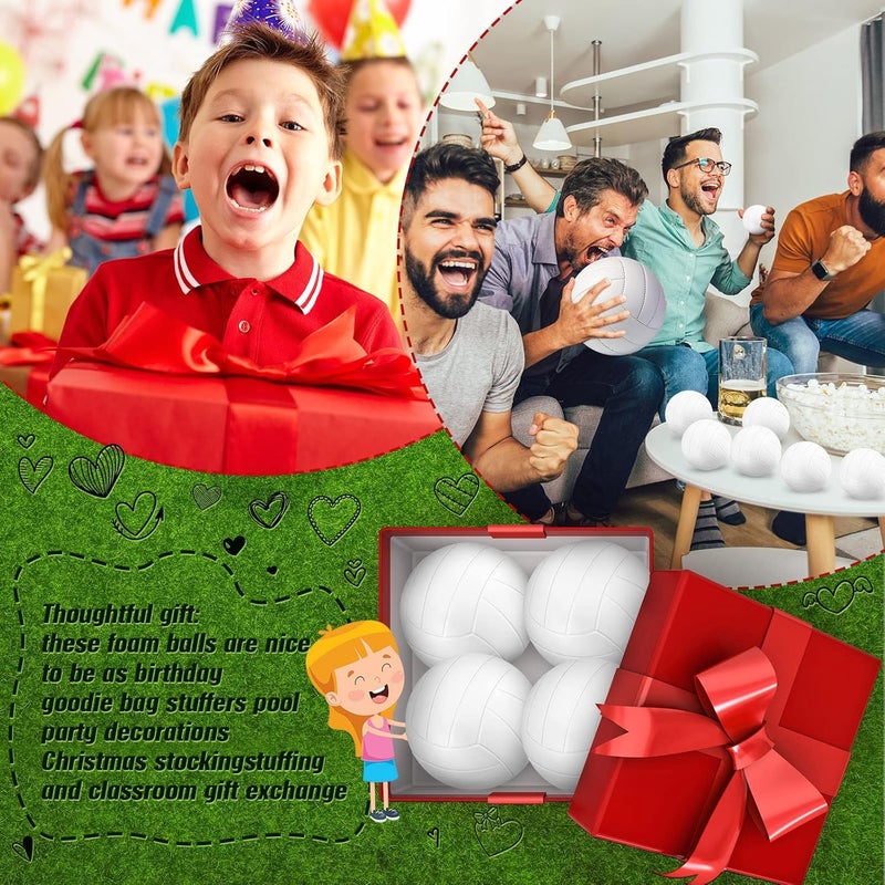 Civaner كرات ضغط كرة الطائرة المصغرة 30 قطعة من سيفانر 236 بوصة كرات رياضية مصنوعة من الفوم ألعاب كرة الطائرة الصغيرة للأطفال لتخفيف التوتر هدايا حفلات ألعاب بيضاء - Image 3