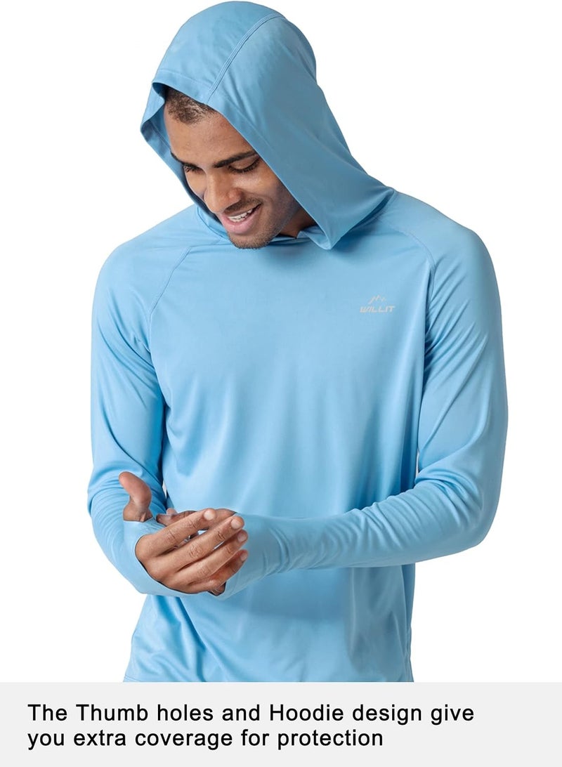 Willit Men's Sun Shirts UPF 50+ Protection Hoodie Rash Guard Shirt SPF UV Shirt Long Sleeve Fishing Outdoor Lightweight - Image 2
