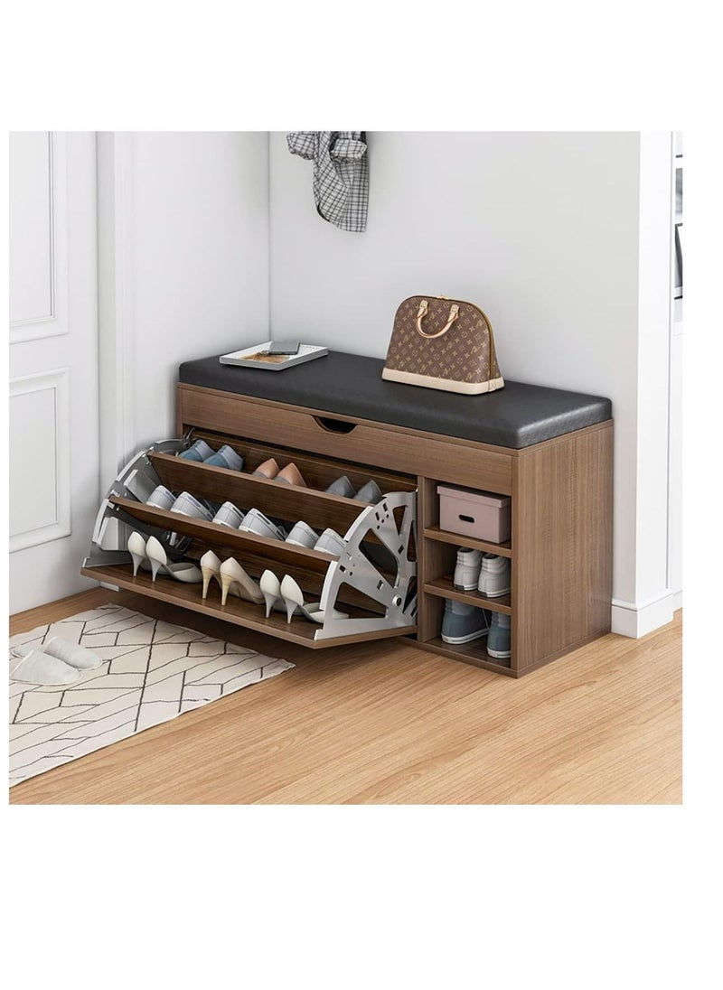 Arabest - Shoe Cabinet Shoe Rack for Entryway with Sitting Stool Shoe Storage Cabinet for Entryway Shoe Rack Three-Tier Shoe Cabinet Suitable for Home and Apartment - Image 1