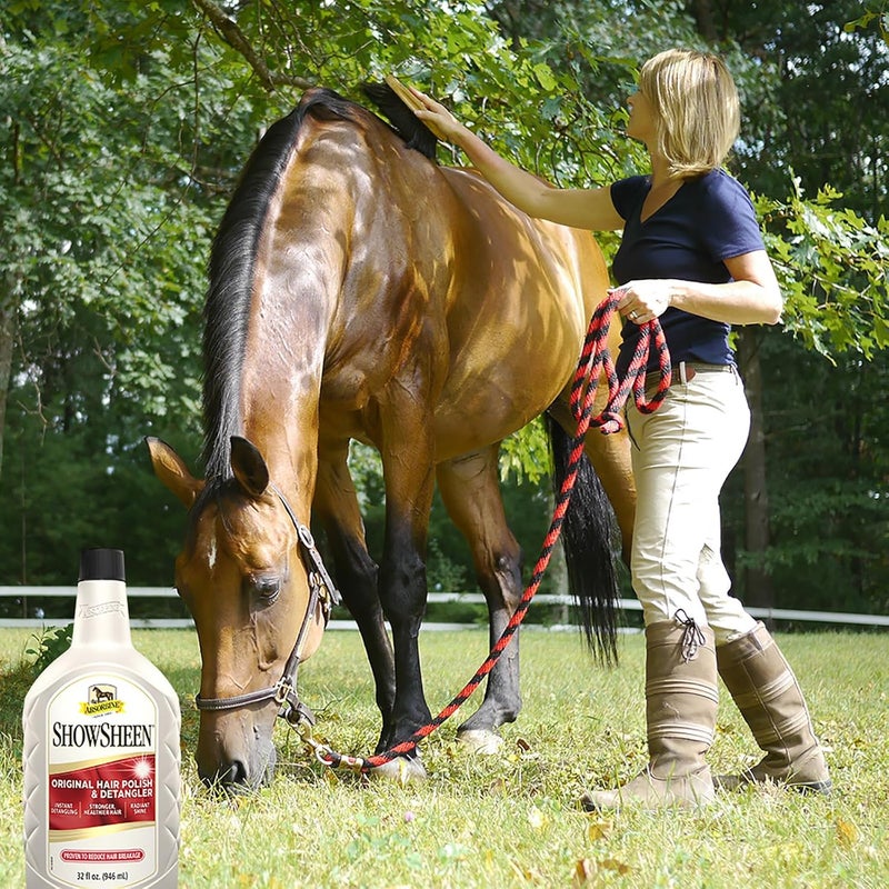 Absorbine ShowSheen Original Hair Polish & Detangler 32oz Refill for Horses and Dogs - Instant Detangling & Hair Breakage Reduction - Image 3
