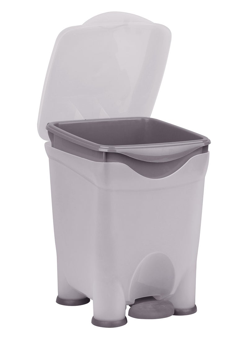 Mintra Trash Can Bin with Pedal  12 liters - Easy to Use , Color - Grey | Size - 23x23x30 cm | Ideal for Office and home use - Image 1