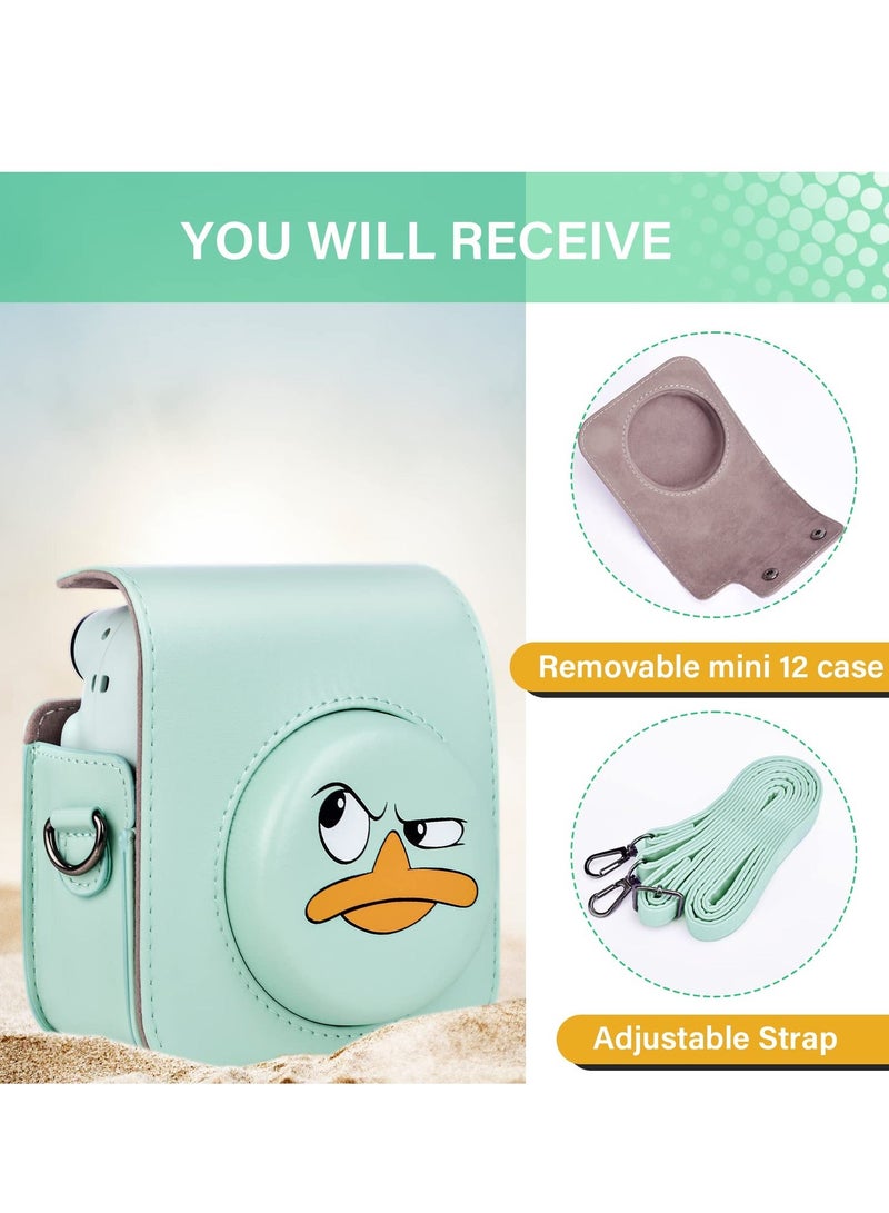Case for Fuji Instax Mini 12/Polaroid 12, PU Leather Protective Fujifilm 12 Instant Camera, Removable with Adjustable Shoulder Strap - Image 2