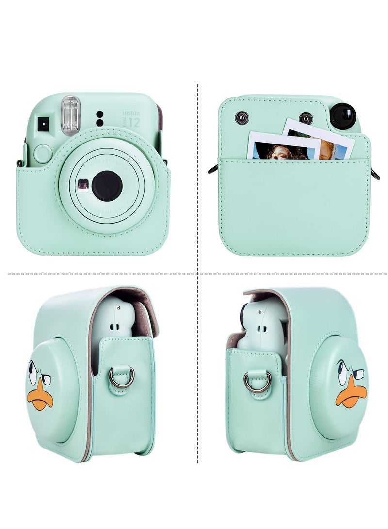 Case for Fuji Instax Mini 12/Polaroid 12, PU Leather Protective Fujifilm 12 Instant Camera, Removable with Adjustable Shoulder Strap - Image 3