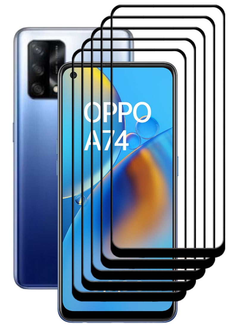 ACLIX 5 Pieces Antistatic ESD Dustproof Premium Quality High Definition Tempered Glass Screen Protector Designed For Oppo A74 - Image 1