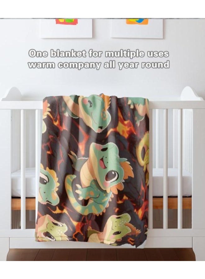 عام بطانية رقيقة من الفانيلا الكرتونية للأطفال والرضع (دافئة ومريحة، ومناسبة للنوم والألعاب) 70 سم * 100 سم