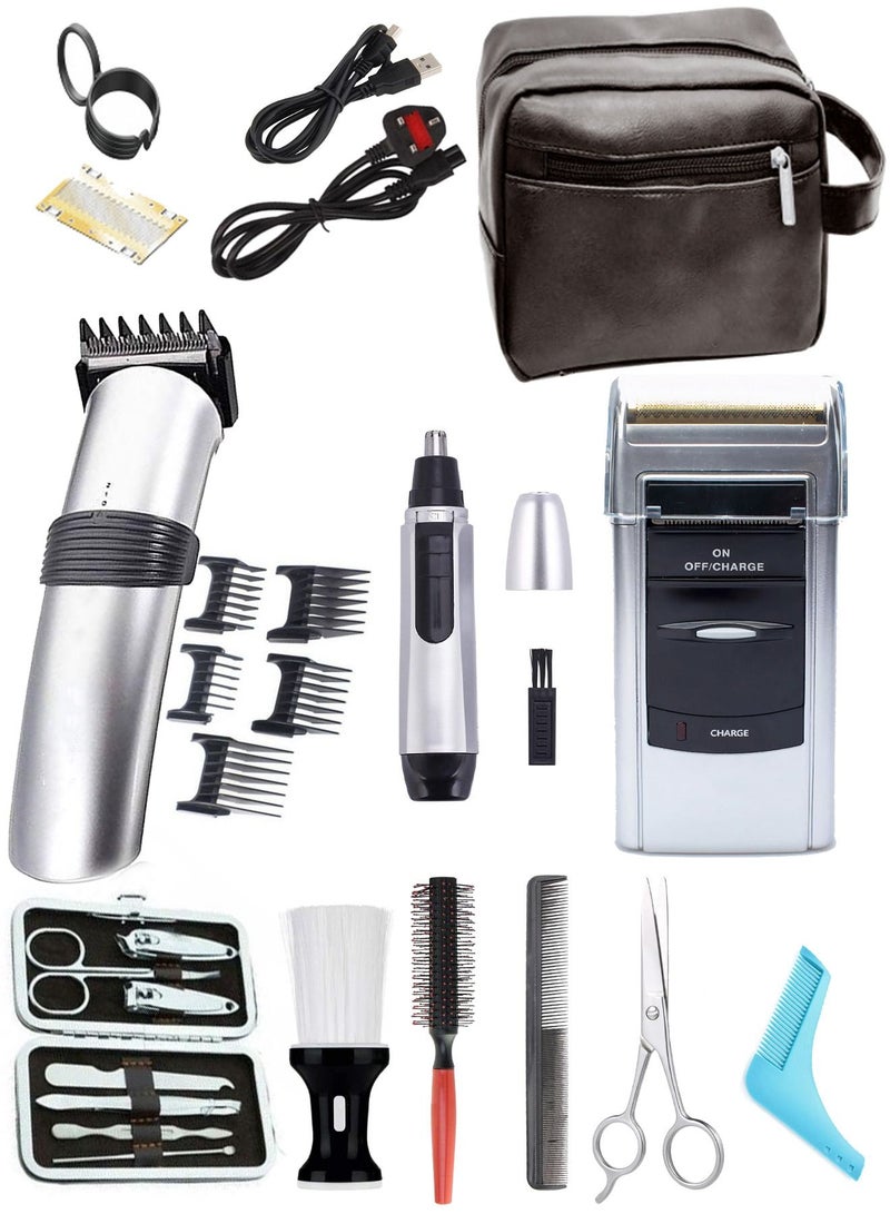 دينجلينج طقم آلة حلاقة احترافية لحلاقة و تشذيب الشعر واللحية مكون من 24 قطعه - Image 1
