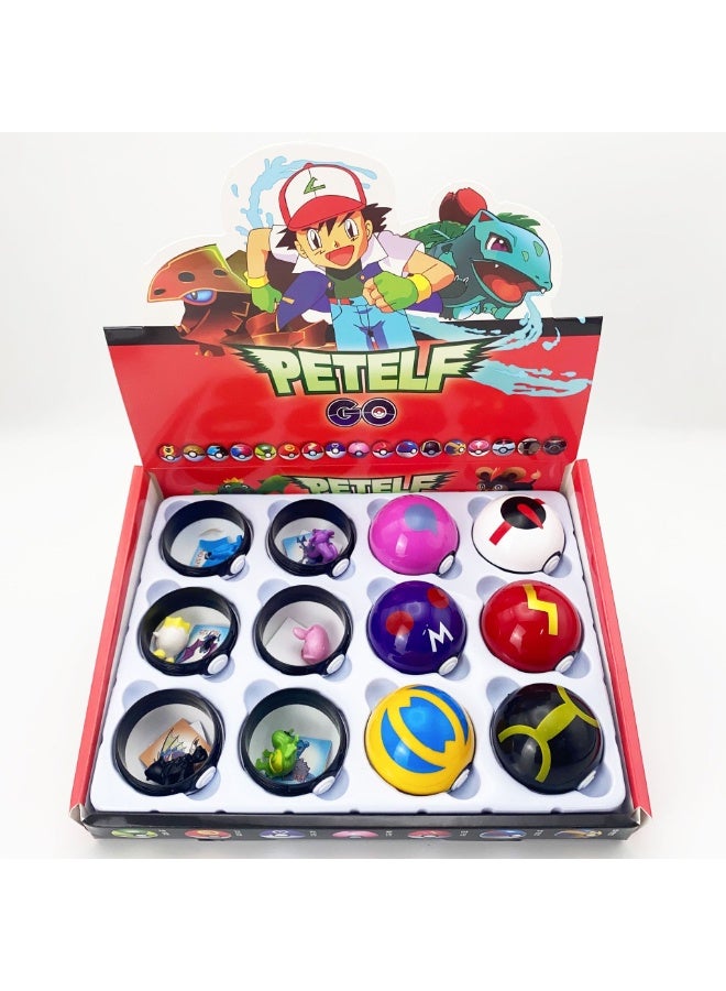 12 Random Boxes Containing Pokémon Balls, Pokémon Figures, Children's Toys, Pokémon Collectibles, and Gifts - Image 1